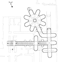 La principale galleria nel centro storico di Cattolica (RN) - Rilievo di M. Castelvetro, 1996